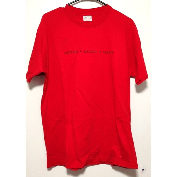 Vintage Central Pacific Railers Shirt Men’s Medium Red Railroad Train shirt - Picture 1 of 5